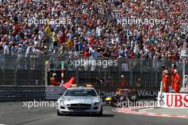 29.05.2011 Monte Carlo, Monaco,  Safety car leads Sebastian Vettel (GER), Red Bull Racing, red flag - Formula 1 World Championship, Rd 06, Monaco Grand Prix, Sunday Race