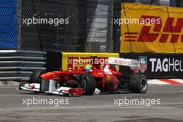 29.05.2011 Monte Carlo, Monaco,  Felipe Massa (BRA), Scuderia Ferrari has a crash - Formula 1 World Championship, Rd 06, Monaco Grand Prix, Sunday Race
