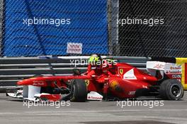 29.05.2011 Monte Carlo, Monaco,  Felipe Massa (BRA), Scuderia Ferrari has a crash - Formula 1 World Championship, Rd 06, Monaco Grand Prix, Sunday Race