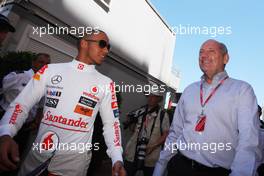 28.05.2011 Monaco, Monte Carlo, Lewis Hamilton (GBR), McLaren Mercedes and Ron Dennis (GBR), McLaren, Team Principal, Chairman - Formula 1 World Championship, Rd 6, Monaco Grand Prix, Saturday