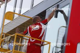 25.05.2011 Monaco, Monte Carlo, Preparations on the Ferrari Hospitality - Formula 1 World Championship, Rd 6, Monaco Grand Prix, Wednesday