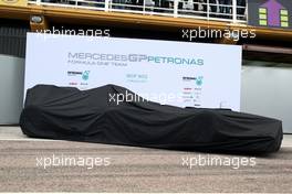01.02.2011 Valencia, Spain,  MHP W02 under cover - Mercedes GP Petronas F1 Team MGP W02 Launch - Formula 1 World Championship