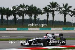 08.04.2011 Sepang, Malaysia,  Rubens Barrichello (BRA), Williams F1 Team  - Formula 1 World Championship, Rd 02, Malaysian Grand Prix, Friday Practice