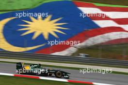 08.04.2011 Sepang, Malaysia,  Davide Valsecchi (ITA), Team Lotus - Formula 1 World Championship, Rd 02, Malaysian Grand Prix, Friday Practice