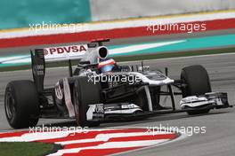 08.04.2011 Sepang, Malaysia,  Rubens Barrichello (BRA), Williams F1 Team  - Formula 1 World Championship, Rd 02, Malaysian Grand Prix, Friday Practice