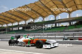 08.04.2011 Sepang, Malaysia,  Adrian Sutil (GER), Force India F1 Team - Formula 1 World Championship, Rd 02, Malaysian Grand Prix, Friday Practice
