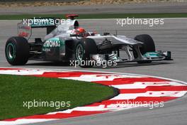 08.04.2011 Sepang, Malaysia,  Michael Schumacher (GER), Mercedes GP  - Formula 1 World Championship, Rd 02, Malaysian Grand Prix, Friday Practice