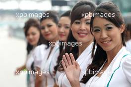 10.04.2011 Sepang, Malaysia,  Grid girls - Formula 1 World Championship, Rd 02, Malaysian Grand Prix, Sunday Pre-Race Grid
