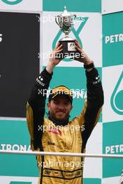 10.04.2011 Sepang, Malaysia,  3rd place Nick Heidfeld (GER), Lotus Renault GP - Formula 1 World Championship, Rd 02, Malaysian Grand Prix, Sunday Podium