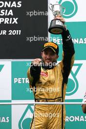 10.04.2011 Sepang, Malaysia,  Nick Heidfeld (GER), Lotus Renault F1 Team   - Formula 1 World Championship, Rd 02, Malaysian Grand Prix, Sunday Podium