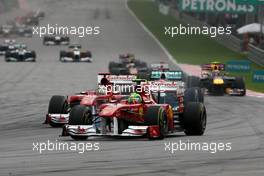 10.04.2011 Sepang, Malaysia,  Felipe Massa (BRA), Scuderia Ferrari and Fernando Alonso (ESP), Scuderia Ferrari  - Formula 1 World Championship, Rd 02, Malaysian Grand Prix, Sunday Race