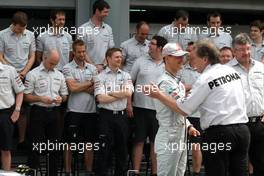 10.04.2011 Sepang, Malaysia,  Michael Schumacher (GER), Mercedes GP and Norbert Haug (GER), Mercedes, Motorsport chief  - Formula 1 World Championship, Rd 02, Malaysian Grand Prix, Sunday Race