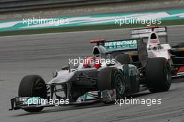 10.04.2011 Sepang, Malaysia,  Michael Schumacher (GER), Mercedes GP  - Formula 1 World Championship, Rd 02, Malaysian Grand Prix, Sunday Race