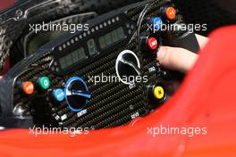 09.04.2011 Sepang, Malaysia,  Steering wheels of the VIrgin - Formula 1 World Championship, Rd 02, Malaysian Grand Prix, Saturday