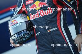 01.02.2011 Valencia, Spain,  Sebastian Vettel (GER), Red Bull Racing helmet - Red Bull Racing RB7 Launch - Formula 1 World Championship