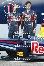 01.02.2011 Valencia, Spain,  Sebastian Vettel (GER), Red Bull Racing with Mark Webber (AUS), Red Bull Racing - Red Bull Racing RB7 Launch - Formula 1 World Championship