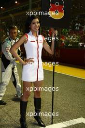 25.09.2011 Singapore, Singapore, Grid girl - Formula 1 World Championship, Rd 14, Singapore Grand Prix, Sunday Grid Girl