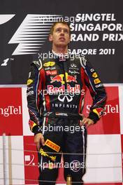 25.09.2011 Singapore, Singapore, 1st place Sebastian Vettel (GER), Red Bull Racing  - Formula 1 World Championship, Rd 14, Singapore Grand Prix, Sunday Podium