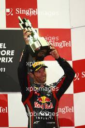 25.09.2011 Singapore, Singapore, Mark Webber (AUS), Red Bull Racing  - Formula 1 World Championship, Rd 14, Singapore Grand Prix, Sunday Podium