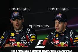 24.09.2011 Singapore, Singapore,  Mark Webber (AUS), Red Bull Racing and Sebastian Vettel (GER), Red Bull Racing  - Formula 1 World Championship, Rd 14, Singapore Grand Prix, Saturday Qualifying