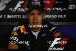 22.09.2011 Singapore, Singapore, Sebastian Vettel (GER), Red Bull Racing  - Formula 1 World Championship, Rd 14, Singapore Grand Prix, Thursday Press Conference