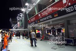22.09.2011 Singapore, Singapore, The Red Bull garage  - Formula 1 World Championship, Rd 14, Singapore Grand Prix, Thursday