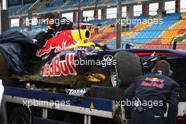 06.05.2011 Istanbul, Turkey,  Sebastian Vettel (GER), Red Bull Racing after he crashed on FP1  - Formula 1 World Championship, Rd 04, Turkish Grand Prix, Friday Practice