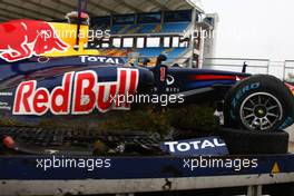 06.05.2011 Istanbul, Turkey, Sebastian Vettel (GER), Red Bull Racing after he crashed on FP1  - Formula 1 World Championship, Rd 04, Turkish Grand Prix, Friday Practice