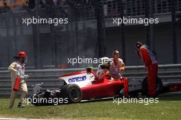 08.05.2011 Istanbul, Turkey,  Davide Rigon (ITA), Scuderia Coloni, crash  - Formula 1 World Championship, Rd 04, Turkish Grand Prix, Sunday Pre-Race Grid