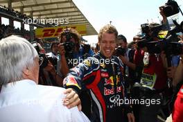 08.05.2011 Istanbul, Turkey,  Bernie Ecclestone (GBR) and Sebastian Vettel (GER), Red Bull Racing - Formula 1 World Championship, Rd 04, Turkish Grand Prix, Sunday Pre-Race Grid