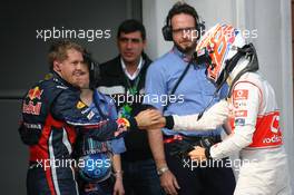 08.05.2011 Istanbul, Turkey,  Sebastian Vettel (GER), Red Bull Racing with Jenson Button (GBR), McLaren Mercedes - Formula 1 World Championship, Rd 04, Turkish Grand Prix, Sunday Podium