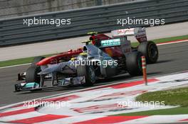 08.05.2011 Istanbul, Turkey,  Nico Rosberg (GER), Mercedes GP Petronas F1 Team leads Felipe Massa (BRA), Scuderia Ferrari - Formula 1 World Championship, Rd 04, Turkish Grand Prix, Sunday Race