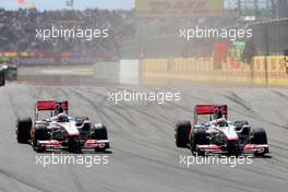 08.05.2011 Istanbul, Turkey,  Jenson Button (GBR), McLaren Mercedes, MP4-26, Lewis Hamilton (GBR), McLaren Mercedes - Formula 1 World Championship, Rd 04, Turkish Grand Prix, Sunday Race