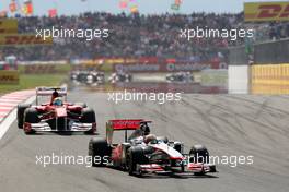 08.05.2011 Istanbul, Turkey,  Lewis Hamilton (GBR), McLaren Mercedes, MP4-26 leads Felipe Massa (BRA), Scuderia Ferrari, F150 - Formula 1 World Championship, Rd 04, Turkish Grand Prix, Sunday Race