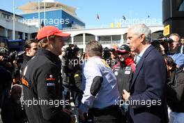 07.05.2011 Istanbul, Turkey,  Jenson Button (GBR), McLaren Mercedes, Marco Tronchetti Provera (ITA), president of Pirelli - Formula 1 World Championship, Rd 04, Turkish Grand Prix, Saturday