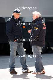 07.05.2011 Istanbul, Turkey,  Niki Lauda (AUT) talks with Norbert Vettel (GER), Father of Sebastian Vettel - Formula 1 World Championship, Rd 04, Turkish Grand Prix, Saturday