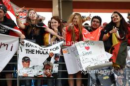 08.05.2011 Istanbul, Turkey,  A banner in the crowd for Nico Hulkenberg (GER), Force India F1 Team, Test Driver, Lewis Hamilton (GBR), McLaren Mercedes - Formula 1 World Championship, Rd 04, Turkish Grand Prix, Sunday