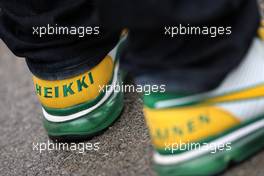 05.05.2011 Istanbul, Turkey,  The shoes of Heikki Kovalainen (FIN), Team Lotus - Formula 1 World Championship, Rd 04, Turkish Grand Prix, Thursday