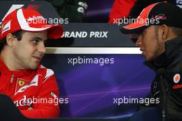 05.05.2011 Istanbul, Turkey,  Felipe Massa (BRA), Scuderia Ferrari, Lewis Hamilton (GBR), McLaren Mercedes - Formula 1 World Championship, Rd 04, Turkish Grand Prix, Thursday Press Conference