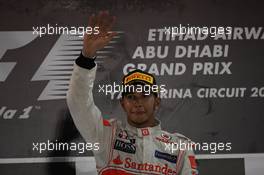13.11.2011 Abu Dhabi, Abu Dhabi, Lewis Hamilton (GBR), McLaren Mercedes  - Formula 1 World Championship, Rd 18, Abu Dhabi Grand Prix, Sunday Podium