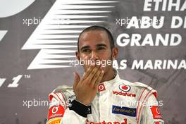 13.11.2011 Abu Dhabi, Abu Dhabi,  Lewis Hamilton (GBR), McLaren Mercedes  - Formula 1 World Championship, Rd 18, Abu Dhabi Grand Prix, Sunday Podium