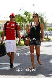 10.11.2011 Abu Dhabi, Abu Dhabi, Felipe Massa (BRA), Scuderia Ferrari and Rafaela Bassi (BRA), Wife of Felipe Massa  - Formula 1 World Championship, Rd 18, Abu Dhabi Grand Prix, Thursday