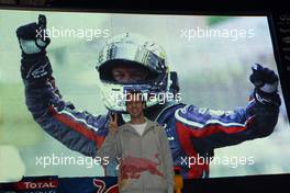 19.10.2011 Milton Keynes, England, Sebastian Vettel (GER), Red Bull Racing  - Double World Champion press conference at Red Bull Racing HQ, Formula 1 World Championship