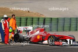 03.02.2011 Valencia, Spain,  Felipe Massa (BRA), Scuderia Ferrari blows up his engine - Formula 1 Testing - Formula 1 World Championship 2011