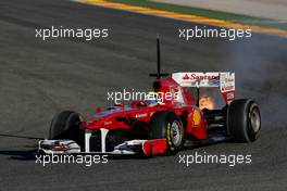 03.02.2011 Valencia, Spain,  Felipe Massa (BRA), Scuderia Ferrari blows up the engine - Formula 1 Testing - Formula 1 World Championship 2011