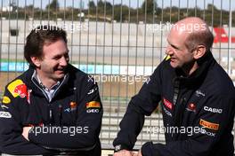 03.02.2011 Valencia, Spain,  Christian Horner (GBR), Red Bull Racing, Sporting Director, Adrian Newey (GBR), Red Bull Racing, Technical Operations Director - Formula 1 Testing - Formula 1 World Championship 2011