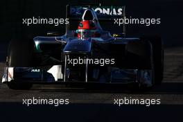 03.02.2011 Valencia, Spain,  Michael Schumacher (GER), Mercedes GP Petronas F1 Team, MGP W02 - Formula 1 Testing - Formula 1 World Championship 2011