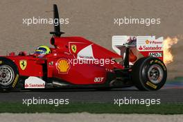 03.02.2011 Valencia, Spain,  Felipe Massa (BRA), Scuderia Ferrari blows up the engine - Formula 1 Testing - Formula 1 World Championship 2011