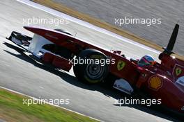 01.02.2011 Valencia, Spain,  Fernando Alonso (ESP), Scuderia Ferrari  - Formula 1 Testing - Formula 1 World Championship 2011