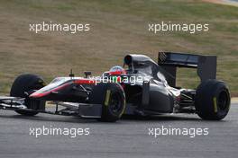 01.02.2011 Valencia, Spain,  Narain Karthikeyan (IND), Hispania Racing F1 Team, HRT  in last years car - Formula 1 Testing - Formula 1 World Championship 2011